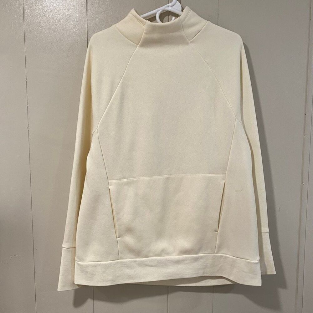 Fabletics Cream Funnel Neck Fleece Pullover Sweatshirt Women’s Medium